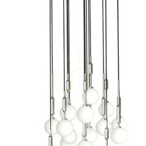 Taklampa Open Design Highlights Ero XVI krom vit glas G9 16 ljuspunkter small 3