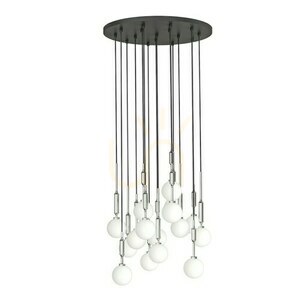 Taklampa Open Design Highlights Ero XVI krom vit glas G9 16 ljuspunkter small 0