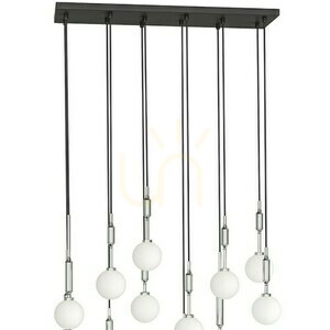 Pendellampa Ero XII Opalvit Krom Svart Open Design Highlights G9 12 ljuspunkter small 3