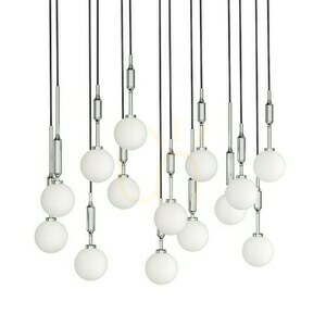 Hänglampa Ero XIV Cromo 80x25 Opalvit Krom Svart Metall Glas Open Design Highlights small 4