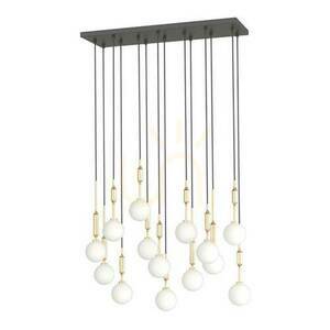 Pendant Light Ero XIV Gold 80x25 Open Design Highlights, Vit Opal, Metall Glas small 0