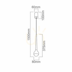 Pendellampa Cappi Open Design Highlights svart glas LED 3000K 5W IP20 small 3