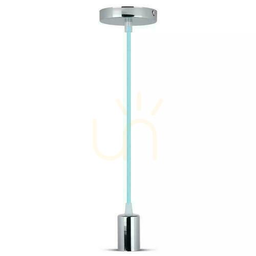 Kontrollera V-TAC Pendelarmatur Krom Metall Ljusblå Wire VT-7338-LB 5 års garanti