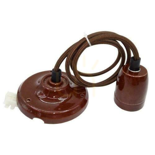 Kontrollera Pendelarmatur i porslin med wire brons V-TAC VT-7998-BR 5 års garanti