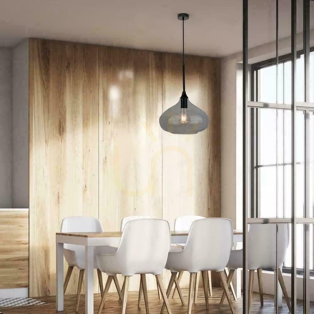 Display V-TAC Modern pendelarmatur Svart glas fi280mm VT-7281-BG 5 års garanti V-TAC Modern pendelarmatur Svart glas fi280mm VT-7281-BG 5 års garanti