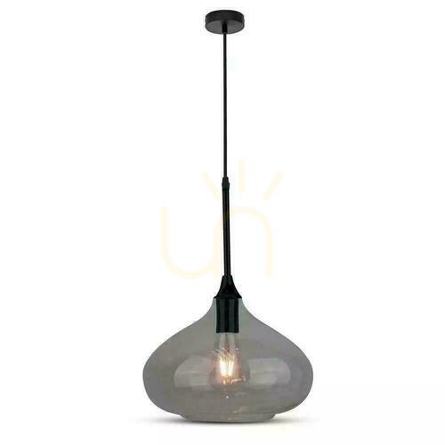 Kontrollera V-TAC Modern pendelarmatur Svart glas fi280mm VT-7281-BG 5 års garanti