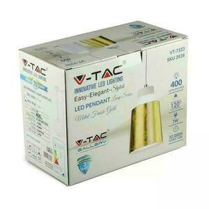 LED-pendelarmatur V-TAC 7W (akryl) Guld 120x190mm VT-7333-G 3000K 400lm 3 års garanti small 2