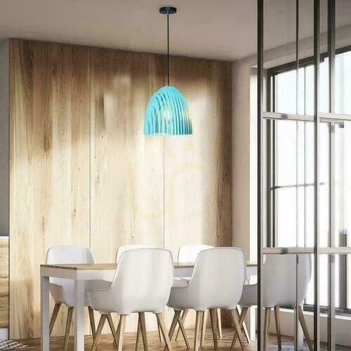 Kontrollera V-TAC Cone Series pendelarmatur Prism Blue E27 D250x270mm VT-7255-B 5 års garanti