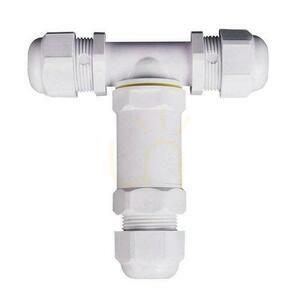 Kontaktdon Hermetisk koppling 3x3Pin Vit T-stycke 0,5-4mm2 Tråddiameter 8-12mm IP68 V-TAC VT-869 small 0
