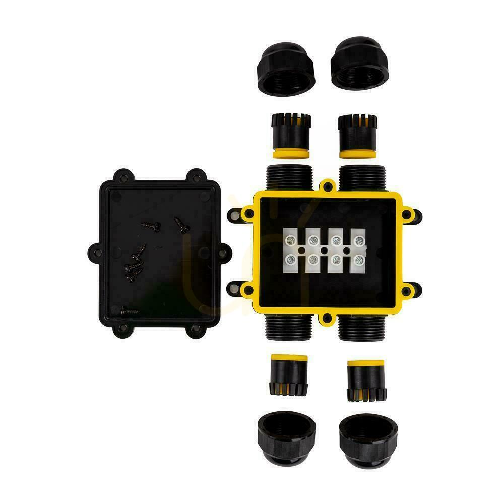 Förhandsvisning Hermetisk kopplingsdosa 4x4Pin Svart 0,5-4mm2 Ledningsdiameter 8-12mm IP68 V-TAC VT-871 Hermetisk kopplingsdosa 4x4Pin Svart 0,5-4mm2 Ledningsdiameter 8-12mm IP68 V-TAC VT-871