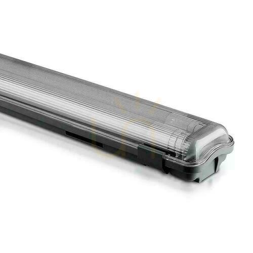 Kontrollera V-TAC PC/PC 2x120cm (2 x 18W) hermetisk LED-armatur (LED-lysrör ingår) VT-12023 6400K 3400lm