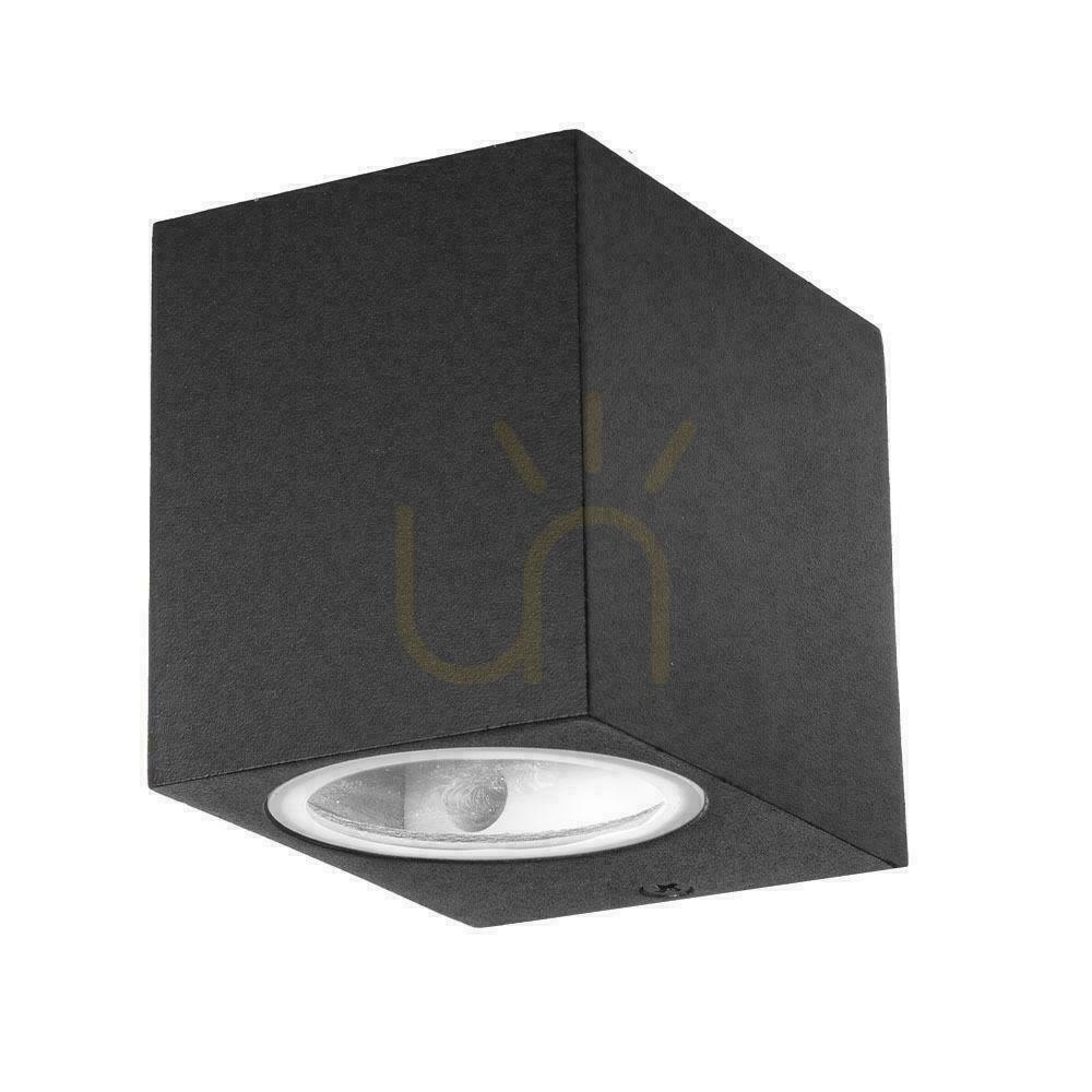 Utsikt Vägglampa V-TAC GU10 Aluminium Square Black Down IP44 VT-7651 Vägglampa V-TAC GU10 Aluminium Square Black Down IP44 VT-7651