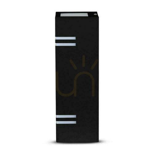 Kontrollera Vägglampa för trädgård V-TAC Square Black GU10 Top Bottom IP44 VT-7662 3 års garanti
