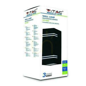 Vägglampa för trädgård V-TAC Square Black GU10 Top Bottom IP44 VT-7662 3 års garanti small 3