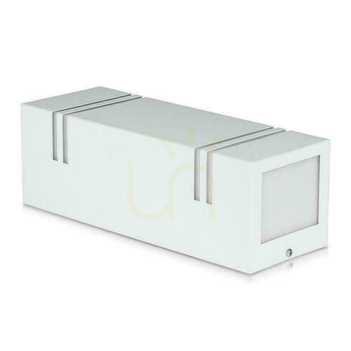 Kontrollera Utomhusvägglampa V-TAC VT-7662 2xGU10 upp/ner IP44 fyrkantig rostfritt vit 25 cm