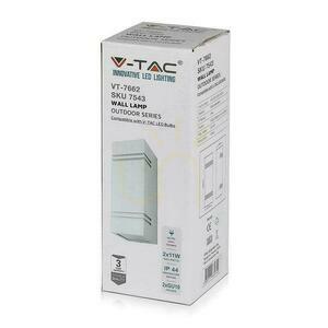Vägglampa för trädgård V-TAC Square White GU10 Top Bottom IP44 VT-7662 3 års garanti small 3