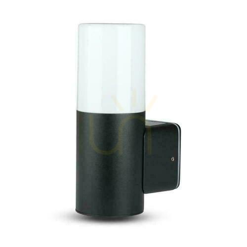 Kontrollera V-TAC GU10 trädgårdsarmatur GU10 rund aluminiumvägglampa svart 121x80x250mm IP54 VT-7616 3 års garanti