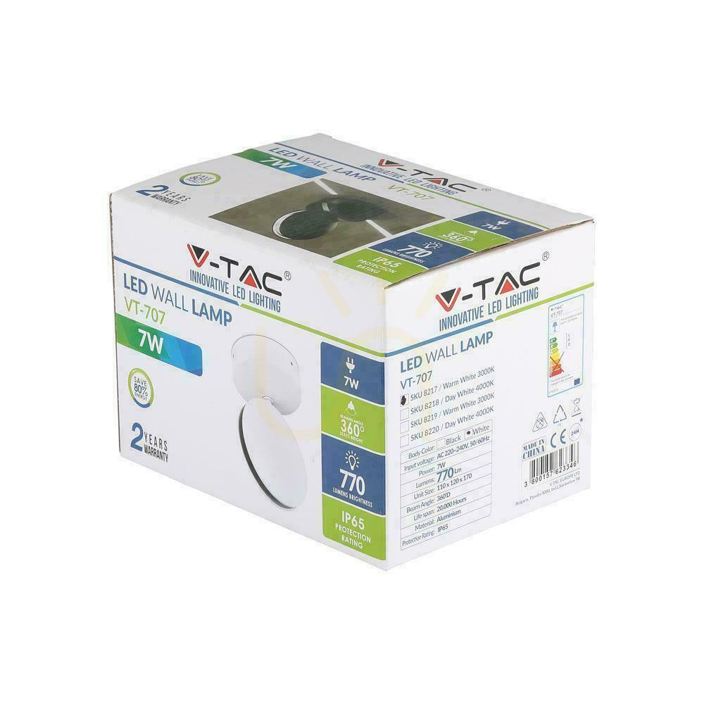 Visa Armatur 360st V-TAC 7W LED Belysning Fasad / Fönster infällningar Vit IP65 VT-707 4000K 770lm Armatur 360st V-TAC 7W LED Belysning Fasad / Fönster infällningar Vit IP65 VT-707 4000K 770lm