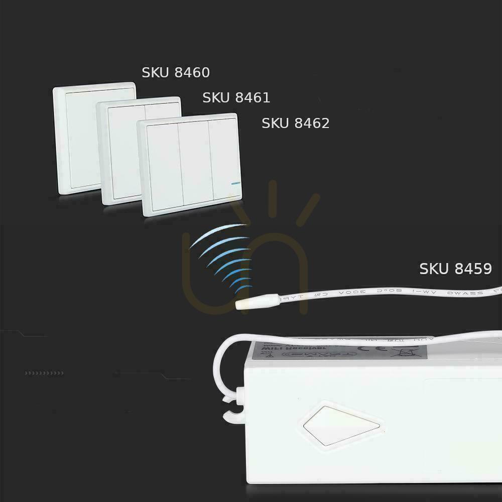 Display Trådlös enkel IP54-switch för SKU 8458, 8459 V-TAC VT-5131 Trådlös enkel IP54-switch för SKU 8458, 8459 V-TAC VT-5131