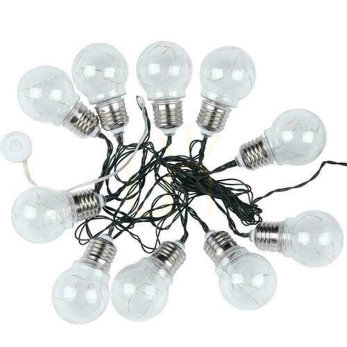 Kontrollera V-TAC Solar LED Garden Garland 5 meter 10 glödlampor Filament VT-71010 3000K 100lm.