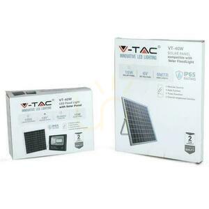 V-TAC Solar LED-projektor 16W svart IP65, fjärrkontroll, timer VT-40W 4000K 1050lm small 4