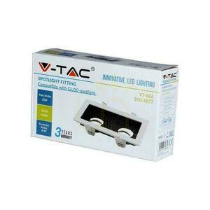 V-TAC infälld takarmatur 2xGU10 Vit/Svart VT-886 3 års garanti small 3