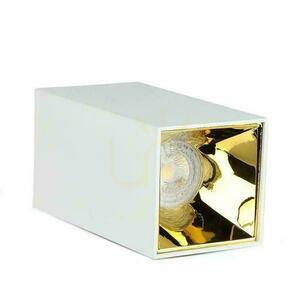 V-TAC GU10 Kvadratisk utanpåliggande takarmatur Vit+Guld 74x74x140mm VT-882-Q 3 års garanti small 2