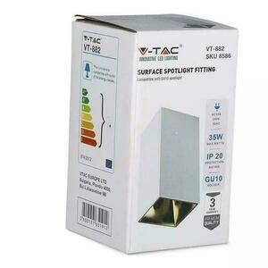 V-TAC GU10 Kvadratisk utanpåliggande takarmatur Vit+Guld 74x74x140mm VT-882-Q 3 års garanti small 3