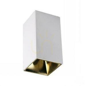 V-TAC GU10 Kvadratisk utanpåliggande takarmatur Vit+Guld 74x74x140mm VT-882-Q 3 års garanti small 0
