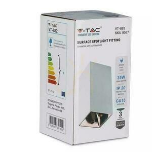 V-TAC GU10 Kvadratisk utanpåliggande takarmatur vit+rosa guld 74x74x140mm VT-882-Q 3 års garanti small 2