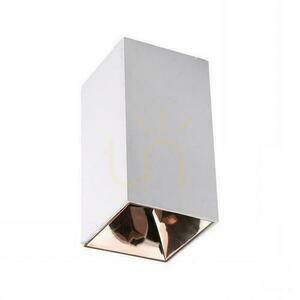 V-TAC GU10 Kvadratisk utanpåliggande takarmatur vit+rosa guld 74x74x140mm VT-882-Q 3 års garanti small 0