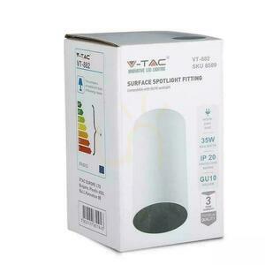 Takarmatur V-TAC GU10 rund utanpåliggande rör vit+svart 80x140mm VT-882-R 3 års garanti small 4