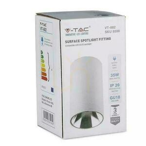 Takarmatur V-TAC GU10 rund utanpåliggande rör vit+krom 80x140mm VT-882-R 3 års garanti small 3