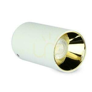 Takarmatur V-TAC GU10 rund utanpåliggande rör vit+guld 80x140mm VT-882-R 3 års garanti small 1