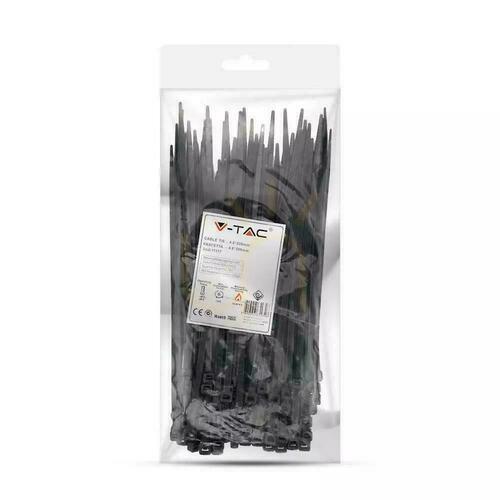 Kontrollera V-TAC-klämma 4,8x200mm Svart 22kg Nylon66 (Paket. 100 st)