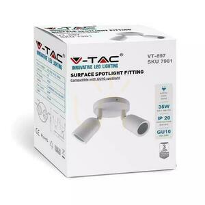 V-TAC vägglampa 2xGU10 Vit VT-897 small 1