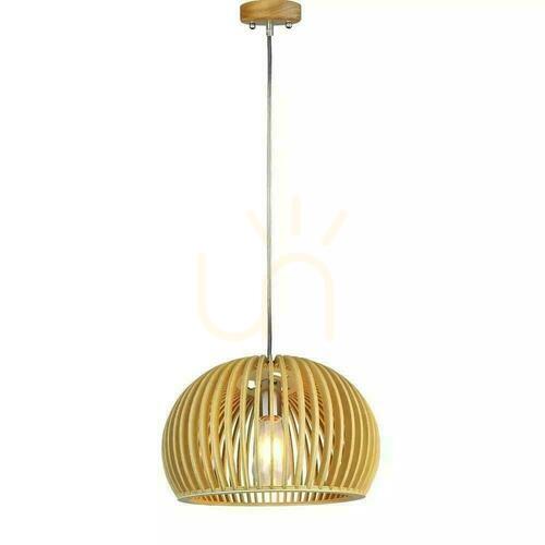 Kontrollera V-TAC E27 rund pendelarmatur i trä armatur fi330 VT-3200 5 års garanti
