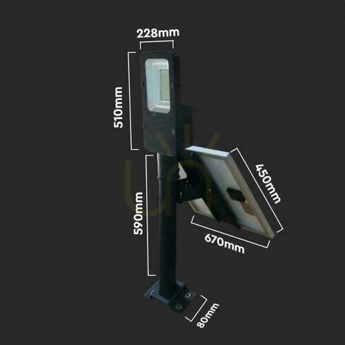 Kontrollera V-TAC 50W LED IP65 VT-ST200 6000K 4000lm solcellsarmatur för gator.