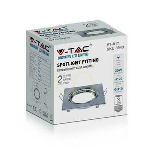 Infälld spotram V-TAC GU10 fyrkantig riktbar krom (2-pack) VT-817-SQ-CH 3 års garanti small 5