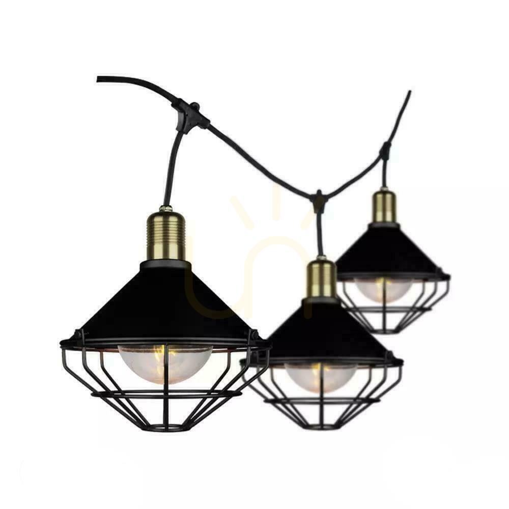 Kontrollera Trädgårdsgirlang 6xE27 3meter Svart MAT LOFT Mesh IP65 V-TAC VT-717S 5 års garanti Trädgårdsgirlang 6xE27 3meter Svart MAT LOFT Mesh IP65 V-TAC VT-717S 5 års garanti