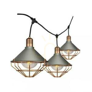 Trädgårdsgirlang 6xE27 3meter MAT Kopparnät LOFT IP65 V-TAC VT-717BS 5 års garanti small 0