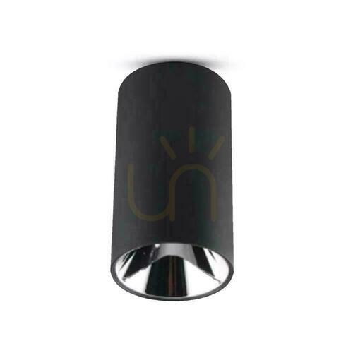 Kontrollera V-TAC GU10 Rund Utanpåliggande Rör Svart+Mörk Krom 80x140mm VT-882RD Takarmatur 3 års garanti