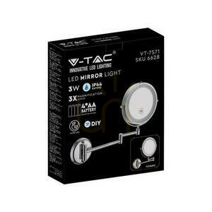 V-TAC 3W LED badrum sminkspegel 4xAAA Fi.17CM krom VT-7571 6400K 30lm small 3