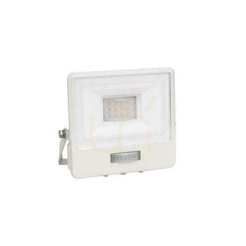 Kontrollera V-TAC LED-projektor 10W SAMSUNG CHIP rörelsesensor vit med MUFa VT-118S 6500K 735lm 5 års garanti