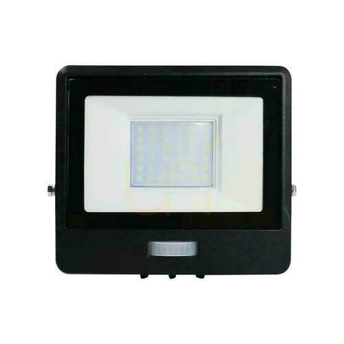 Kontrollera V-TAC LED-projektor 30W SAMSUNG CHIP Rörelsesensor Svart kabel 1M VT-138S-1 6400K 2340lm 5 års garanti