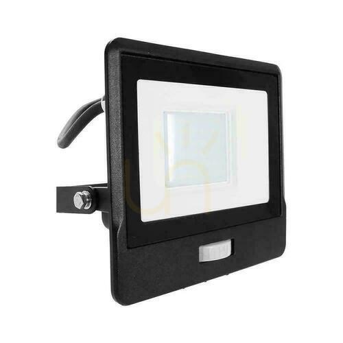 Kontrollera V-TAC LED-projektor 30W SAMSUNG CHIP Rörelsesensor Svart kabel 1M VT-138S-1 6400K 2340lm 5 års garanti