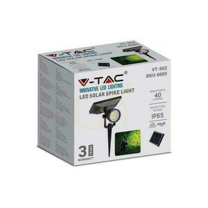 LED V-TAC Solar 2W IP65 VT-952 4000K 40lm jordad trädgårdsdriven armatur 3 års garanti small 1