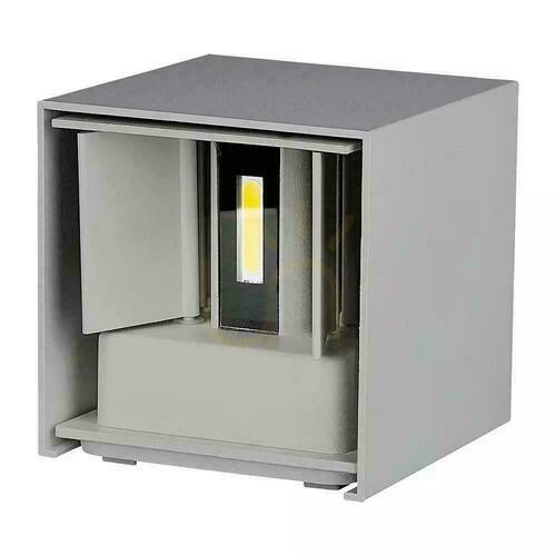 Kontrollera V-TAC fasadarmatur upp ner 5W LED 700lm 4000K IP65 grå kvadratisk justerbar VT-759-G