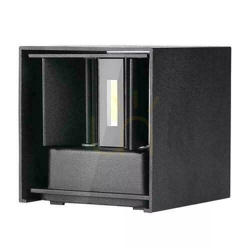 Kontrollera V-TAC 11W LED-väggarmatur Upptill Nedtill Justerbar Chip BRIDGELUX Svart Fyrkant IP65 VT-759-12-B 3000K 1360lm