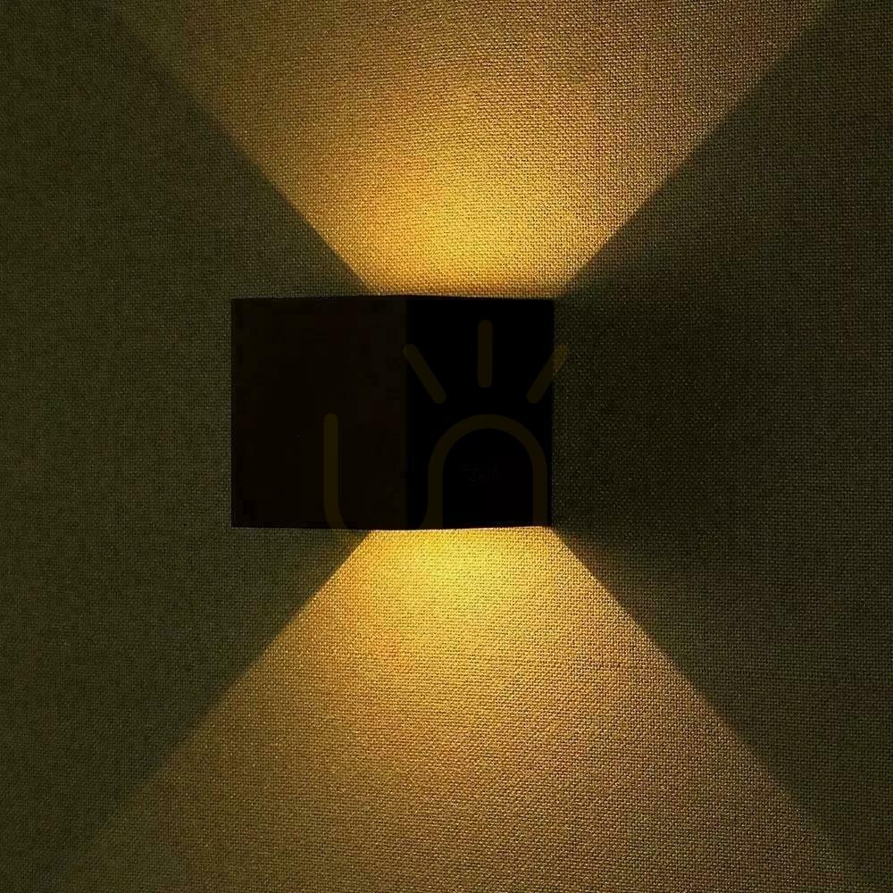 Utsikt V-TAC 11W LED-väggarmatur Upptill Nedtill Justerbar Chip BRIDGELUX Svart Fyrkant IP65 VT-759-12-B 4000K 1360lm V-TAC 11W LED-väggarmatur Upptill Nedtill Justerbar Chip BRIDGELUX Svart Fyrkant IP65 VT-759-12-B 4000K 1360lm